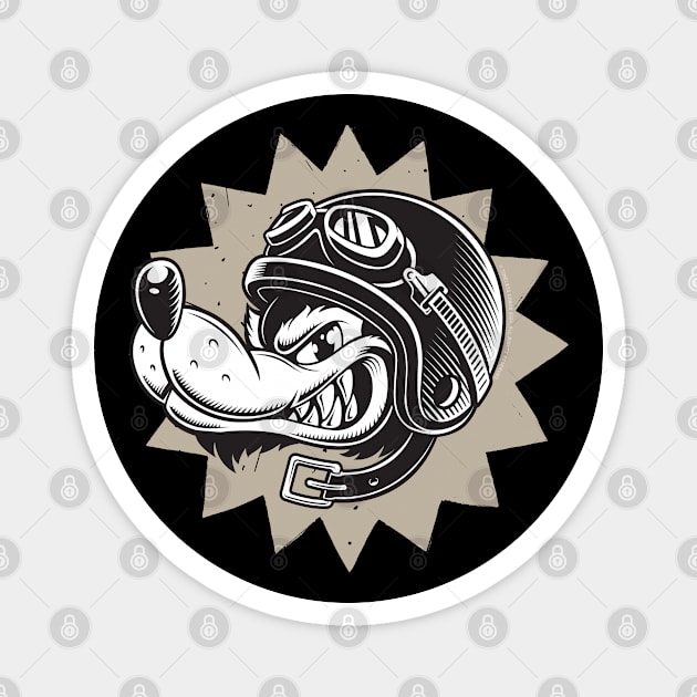 Rebel Dog Motorcycle Design Magnet by Timeless Chaos